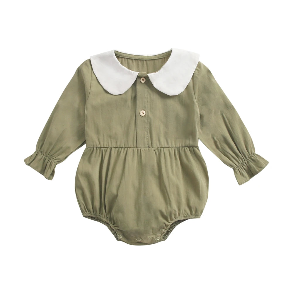 Princess Newborn Baby Girl Bodysuits Long Sleeve Cotton Baby Clothes Flowers Plaid Cute