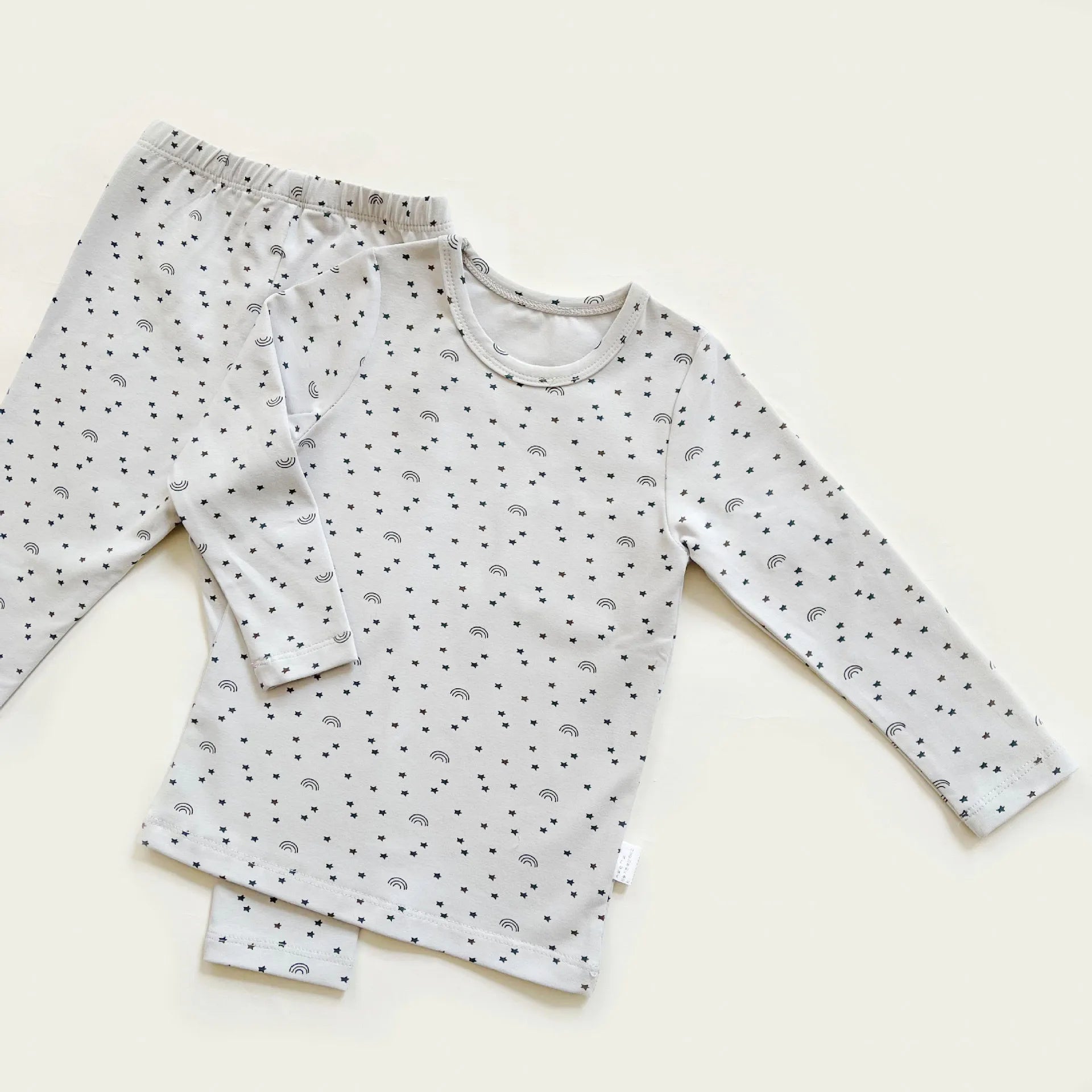 2Pcs Set Short Staple Cotton Warm Children'S Home Clothes Autumn and Winter Baby Pajamas Long Sleeved Base Children Clothing Set