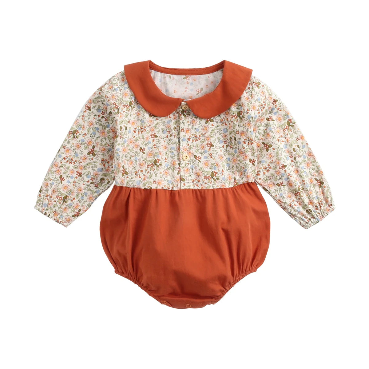 Princess Newborn Baby Girl Bodysuits Long Sleeve Cotton Baby Clothes Flowers Plaid Cute