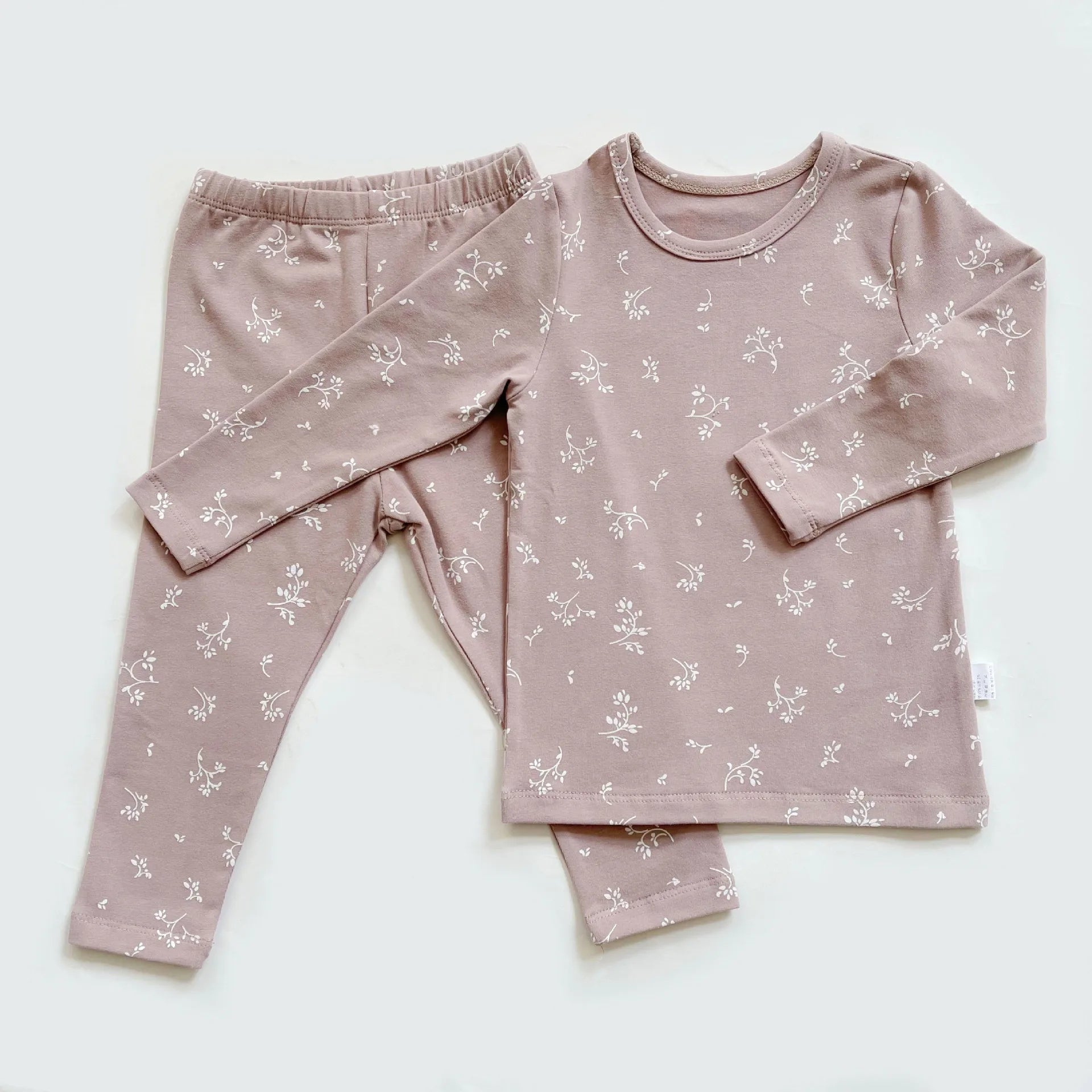 2Pcs Set Short Staple Cotton Warm Children'S Home Clothes Autumn and Winter Baby Pajamas Long Sleeved Base Children Clothing Set