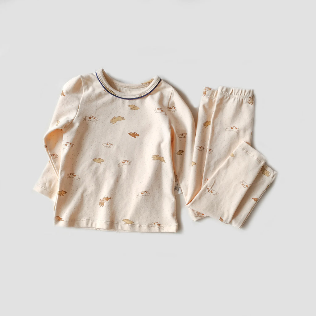 2Pcs Set Short Staple Cotton Warm Children'S Home Clothes Autumn and Winter Baby Pajamas Long Sleeved Base Children Clothing Set