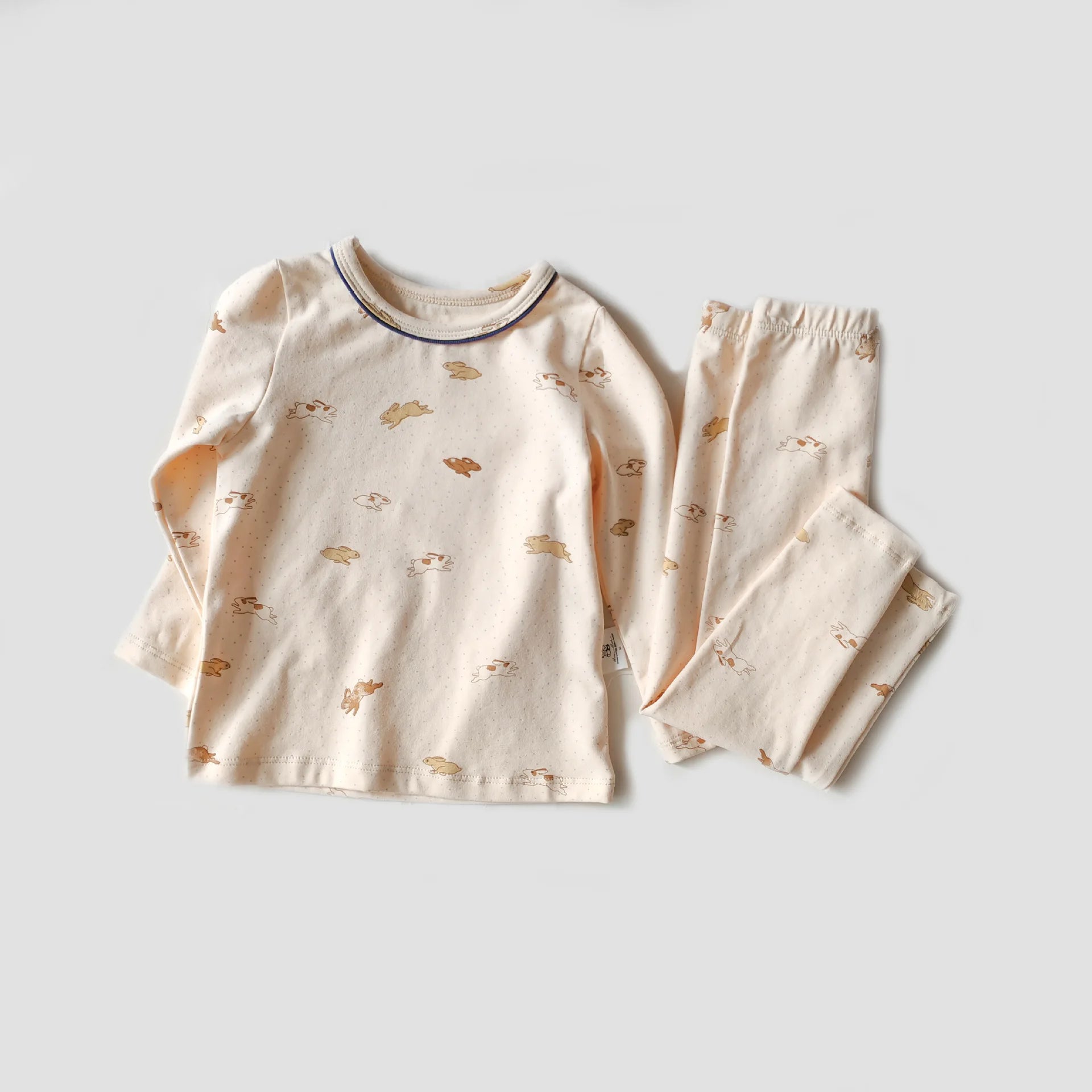 2Pcs Set Short Staple Cotton Warm Children'S Home Clothes Autumn and Winter Baby Pajamas Long Sleeved Base Children Clothing Set