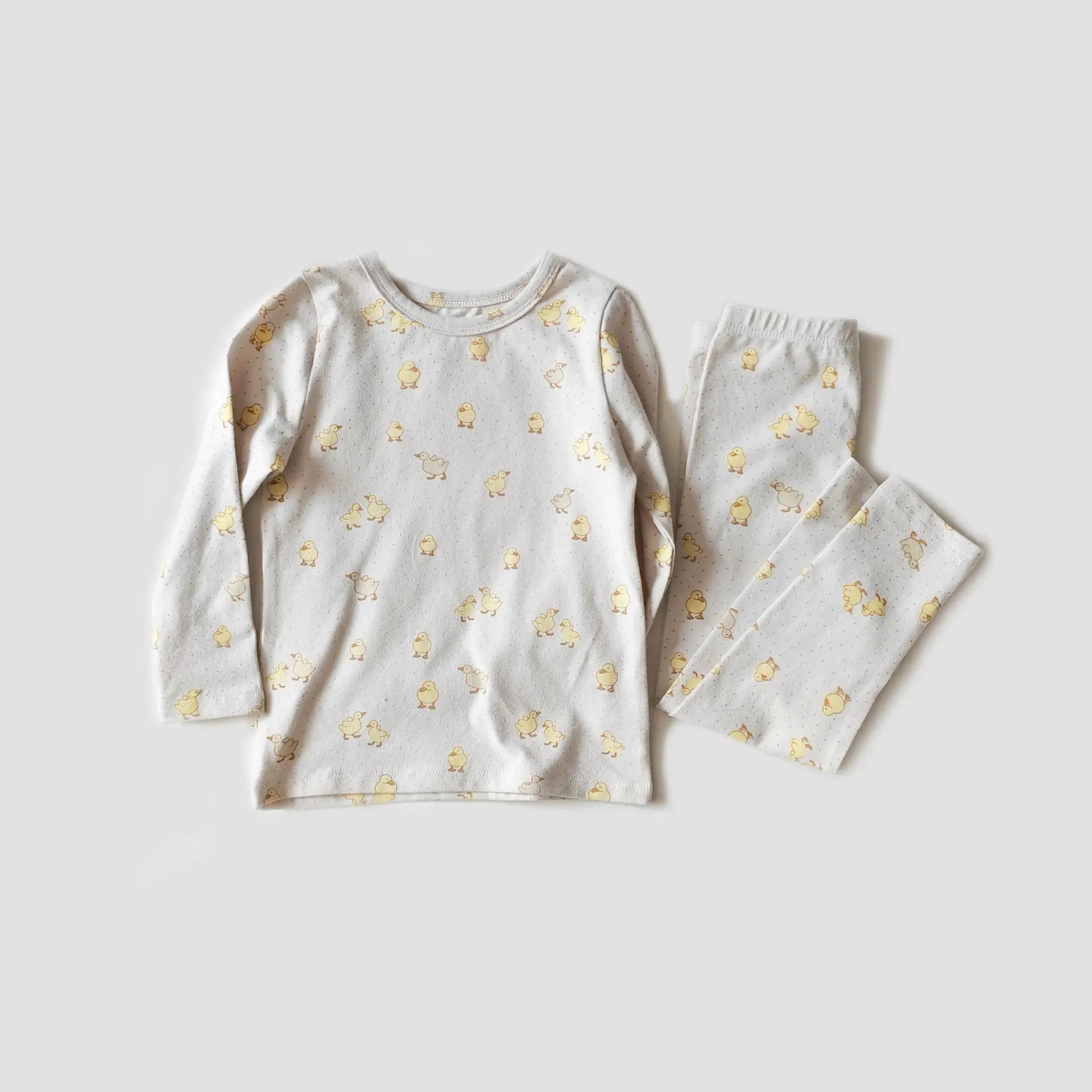 2Pcs Set Short Staple Cotton Warm Children'S Home Clothes Autumn and Winter Baby Pajamas Long Sleeved Base Children Clothing Set