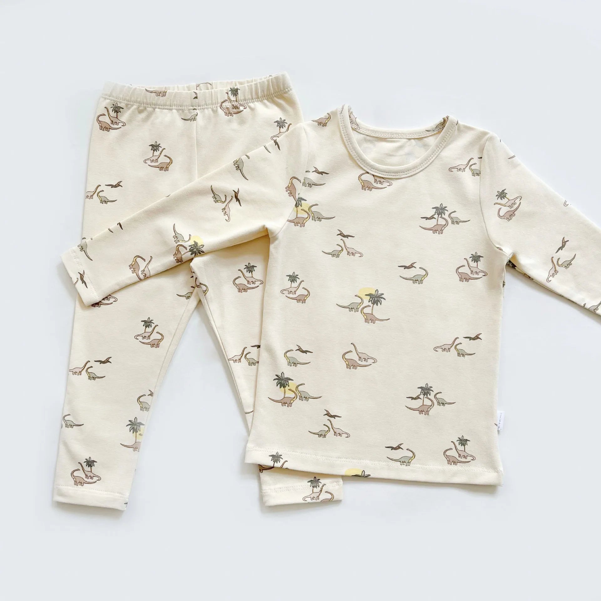 2Pcs Set Short Staple Cotton Warm Children'S Home Clothes Autumn and Winter Baby Pajamas Long Sleeved Base Children Clothing Set